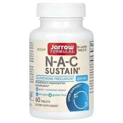 N-ацетил-L-цистеїн Jarrow Formulas NAC Sustain 600 мг, 60 таблеток