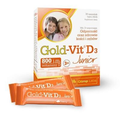 Вітамін Д3 для дітей Юніор Olimp Gold-Vit D3 Junior, малина, 30 пакетів
