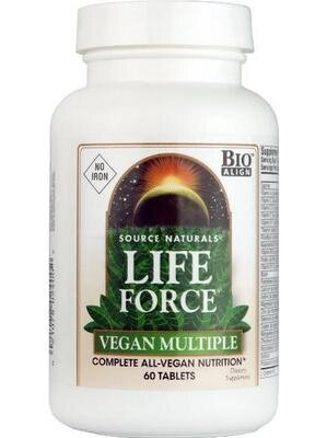 Вітамінно-мінеральний комплекс Source Naturals Life Force Vegan Multiple, 60 таблеток