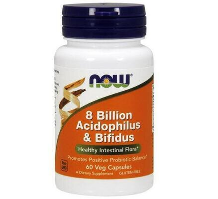 Пробіотики NOW 8 Billion Acidophilus & Bifidus вег. капсули №60