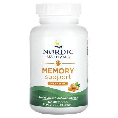 Омега-3+ Куркумін Nordic Naturals Omega Memory with Curcumin 1000 мг/400 мг, 60 капсул