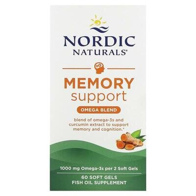 Омега-3+ Куркумін Nordic Naturals Omega Memory with Curcumin 1000 мг/400 мг, 60 капсул
