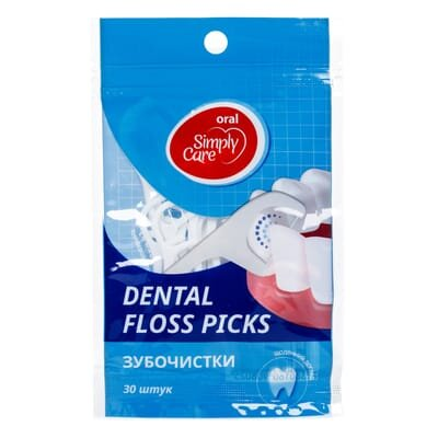 Флос-зубочистки Simply Care для зубів, 30 штук