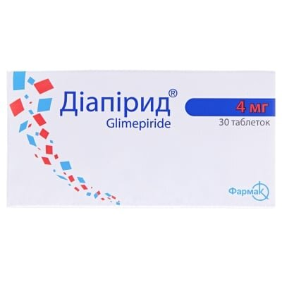 Діапірид таблетки по 4 мг №30 (10х3)