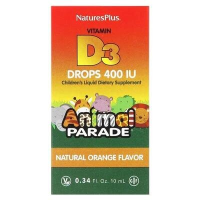 Вітамін Д3 Nature's Plus Vitamin D3 400 МО краплі, апельсин, 10 мл