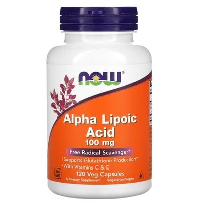 Альфа-ліпоєва кислота NOW Alpha Lipoic Acid 100 мг вег. капсули №120