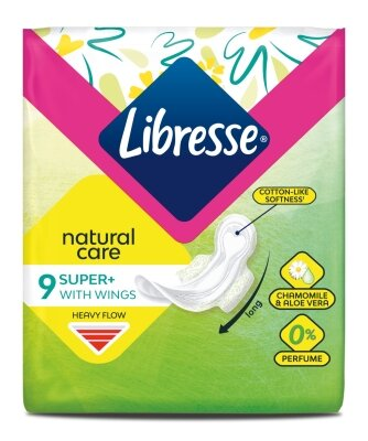 Прокладки гігієнічні Libresse Natural Care Ultra Super, 9 шт