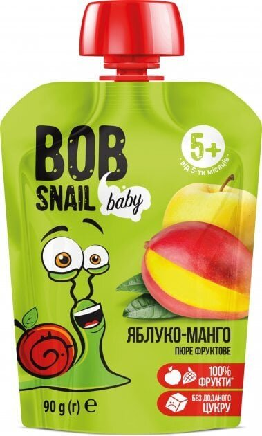 Пюре фруктове Bob Snail Baby для дітей з 5 місяців Яблуко-Манго, 90 г