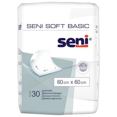 Пелюшки Seni Soft Basic одноразові гігієнічні 60х60 см, 30 шт