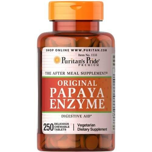Папая ензим Puritan's Pride Original Papaya Enzyme, 250 жувальних таблеток