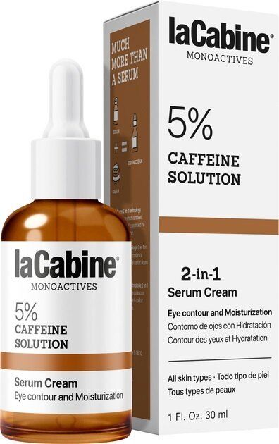 Крем-сироватка для контуру очей La Cabine 5% Caffeine Solution 2-в-1 зволожуюча проти набряків та темних кіл, 30 мл