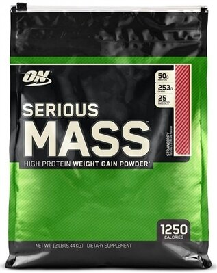 Гейнер Optimum Nutrition Serious Mass, полуниця, 5,45 кг