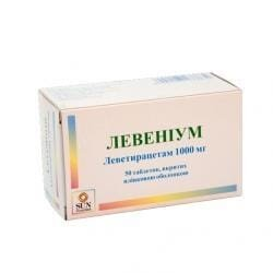 Левеніум таблетки, в/плів. обол. по 1000 мг №50 (10х5)