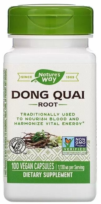 Дягель лікарський Nature's Way Dong Quai 1130 мг, 100 капсул