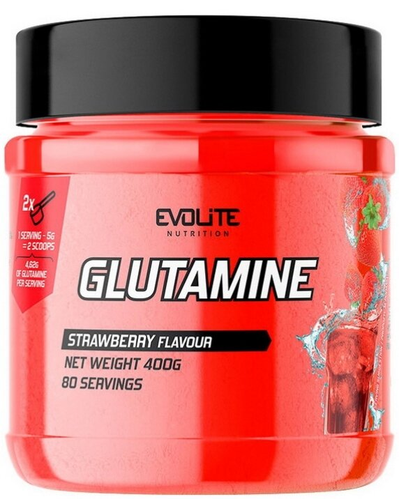 Глютамін Evolite Nutrition Glutamine полуниця, 400 г
