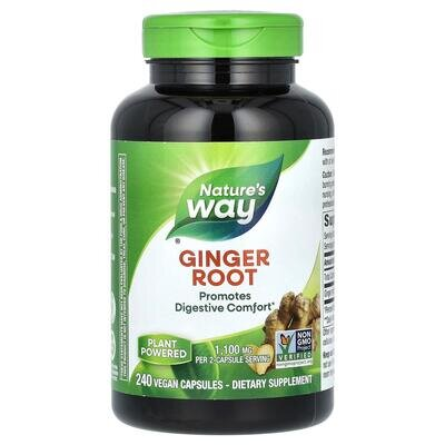Корінь імбиру Nature's Way Ginger Root 1100 мг, 240 веганських капсул