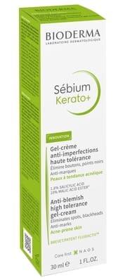 Крем-гель для обличчя Bioderma Sebium Kerato+ проти акне та вугрових висипів, 30 мл