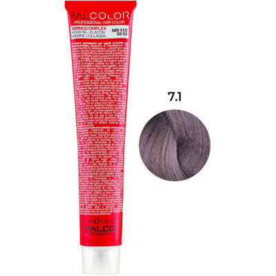 Крем-фарба для волосся Palco Professional Color № 7.1 блонд середній попелястий, 100 мл
