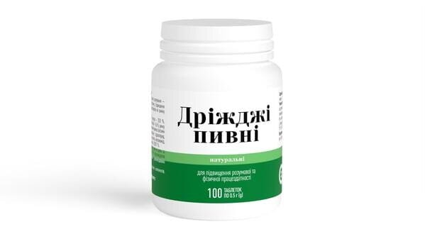 Дріжджі пивні натуральні таблетки 0,5 г №100 у бан. Ronpharm