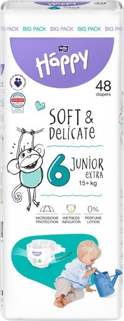 Підгузки Bella Baby Happy Junior Extra, розмір 6, 15+ кг, 48 шт