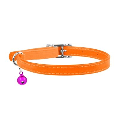 Нашийник для кошенят Collar 32484 WAUDOG Glamour з резинкою, ширина 9 мм довжина 22-30 см, поморанчевий