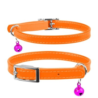 Нашийник для кошенят Collar 32484 WAUDOG Glamour з резинкою, ширина 9 мм довжина 22-30 см, поморанчевий