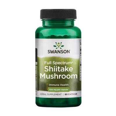 Гриб Шіїтаке Swanson Full Spectrum Shiitake Mushroom 500 мг, 60 капсул