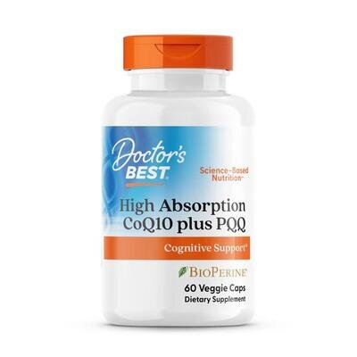 Коензим Q10 Висока Абсорбація та PQQ (піролохінолінхінон) Doctor's Best High Absorption CoQ10 with PQQ, 60 гелевих капсул