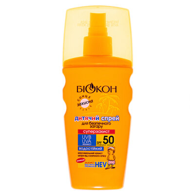 Спрей Біокон Суперзахист, SPF 50, дитячий для безпечної засмаги, 160мл