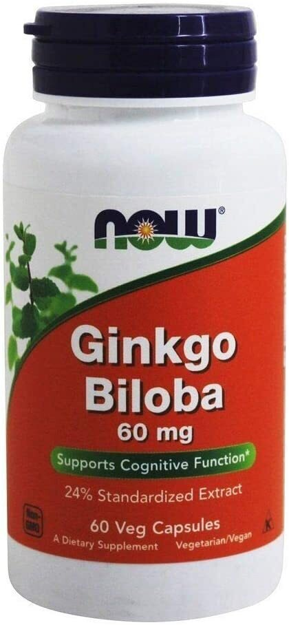 Гінкго білоба NOW Ginkgo Biloba 60 мг вег. капсули №60