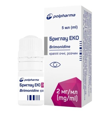 Бриглау еко краплі оч., р-н 2 мг/мл по 5 мл №1 у флак.-крап.