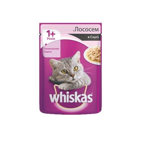 Корм вологий для кішок Whiskas з лососем в соусі, 100 г