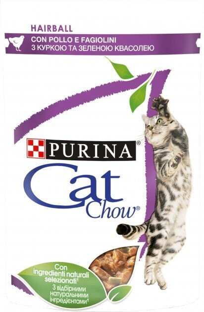 Корм вологий для кішок Purina Cat Chow з куркою і зеленою квасолею, 85 г