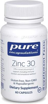 Цинк Pure Encapsulations Zinc 30 мг, 60 капсул