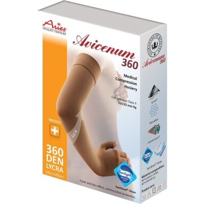 Нарукавник компресійний Avicenum 360 клас компресії 2, без рукавички, подовжений, колір бежевий, розмір M