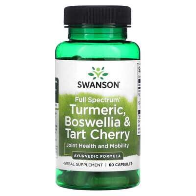 Добавка для суглобів Swanson Turmeric Boswellia & Tart Cherry капсули №60
