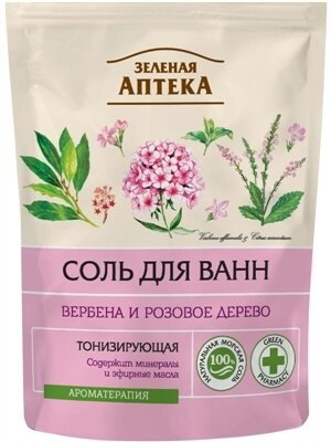 Сіль для ванн Зелена Аптека Вербена і рожеве дерево дой-пак, 500 г