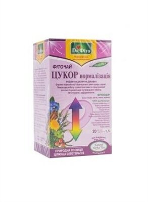Фіточай Dr.Fito Цукор нормалізація по 1.5 г №20 в філ.-пак.