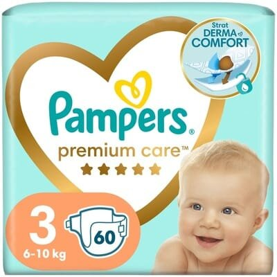 Підгузки дитячі Pampers Premium Care розмір 3, 6-10 кг, 60 шт