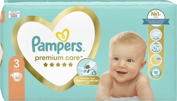 Підгузки дитячі Pampers Premium Care розмір 3, 6-10 кг, 60 шт