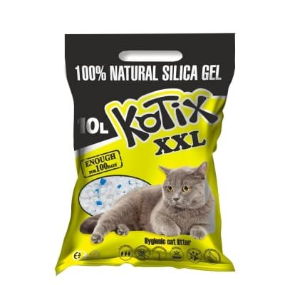 Наповнювач для котячого туалету Kotix XXL силікагелевий поглинаючий, 10 л (4,5 кг)
