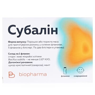 Субалін порошок д/приг. р-ну по 1 дозі №10 у флак.