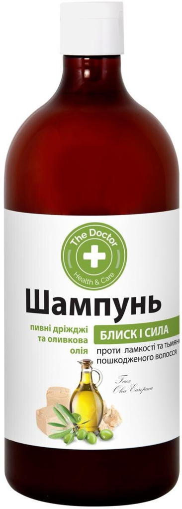 Шампунь The Doctor Блиск і сила пивні дріжджі та оливкова олія, 1000 мл