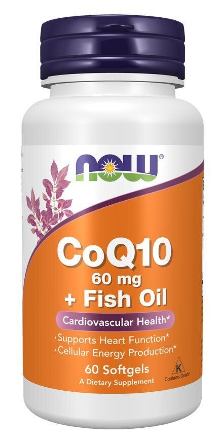 Коензим Q10 та риб'ячий жир NOW CoQ10 60 mg + Fish Oil м'які капсули №60