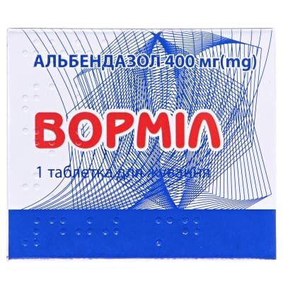 Ворміл таблетки д/жув. по 400 мг №1
