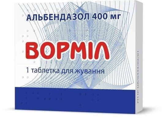 Ворміл таблетки д/жув. по 400 мг №1