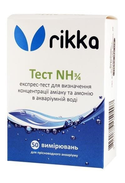 Тест NH3/4 Rikka для визначення концентрації аміаку та амонію в акваріумній воді