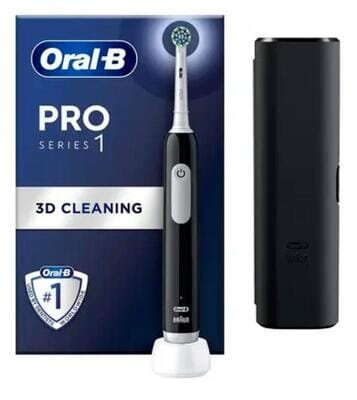 Електрична зубна щітка + футляр Oral-B Pro 1 Black чорна, 1 штука