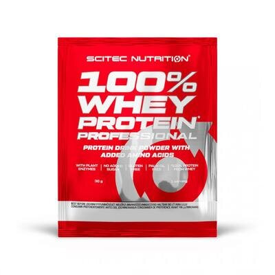 Протеїн Scitec Nutrition 100% Whey Protein Professional, білий шоколад-полуниця, 30 г