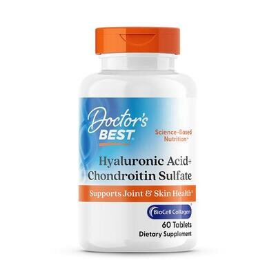 Гіалуронова кислота та хондроїтин Doctor's Best Hyaluronic Acid with Chondroitin Sulfate, 60 таблеток